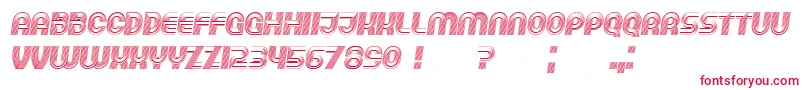 フォントRunning Italic – 白い背景に赤い文字