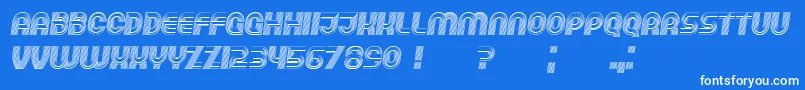 Czcionka Running Italic – białe czcionki na niebieskim tle