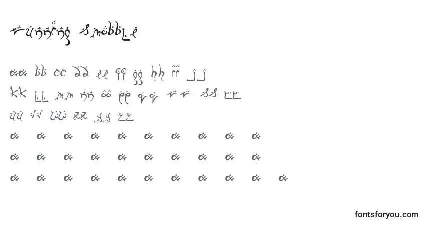 Schriftart Running Smobble – Alphabet, Zahlen, spezielle Symbole