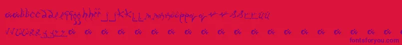 Running Smobble-Schriftart – Violette Schriften auf rotem Hintergrund