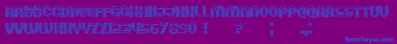 Running Font – Blue Fonts on Purple Background