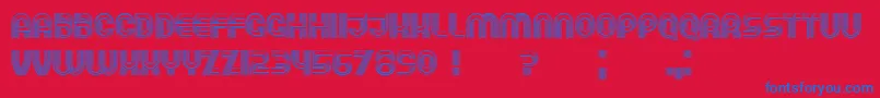 フォントRunning – 赤い背景に青い文字