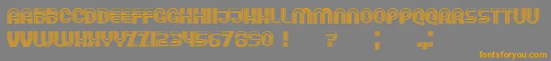 フォントRunning – オレンジの文字は灰色の背景にあります。