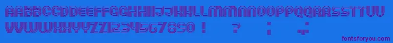 Running Font – Purple Fonts on Blue Background