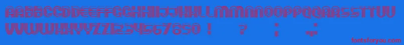 Running Font – Red Fonts on Blue Background