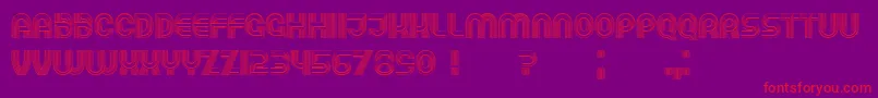 フォントRunning – 紫の背景に赤い文字