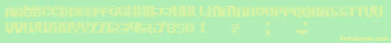 Running Font – Yellow Fonts on Green Background