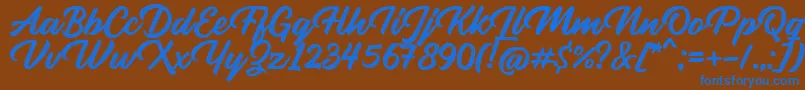 Rupture Stamp Font – Blue Fonts on Brown Background
