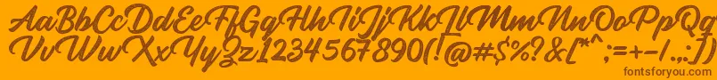 Rupture Stamp Font – Brown Fonts on Orange Background