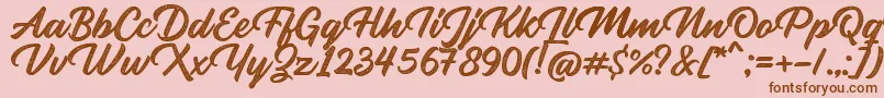 Rupture Stamp Font – Brown Fonts on Pink Background