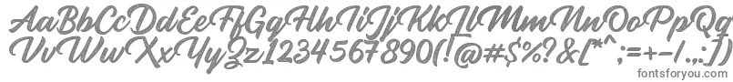 Rupture Stamp-fontti – harmaat kirjasimet valkoisella taustalla