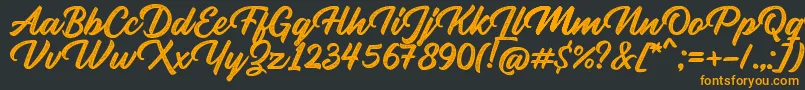 Rupture Stamp Font – Orange Fonts on Black Background