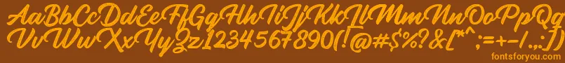 Rupture Stamp Font – Orange Fonts on Brown Background