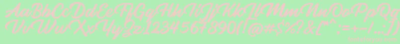 Rupture Stamp Font – Pink Fonts on Green Background