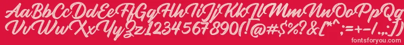 Шрифт Rupture Stamp – розовые шрифты на красном фоне