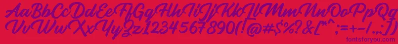 Rupture Stamp Font – Purple Fonts on Red Background