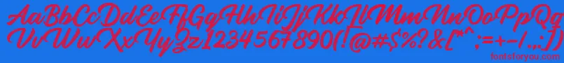 Rupture Stamp Font – Red Fonts on Blue Background