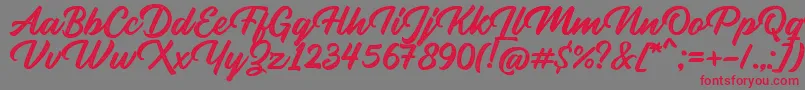 Rupture Stamp-Schriftart – Rote Schriften auf grauem Hintergrund