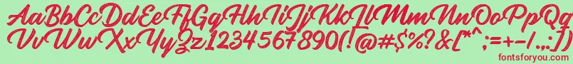 Rupture Stamp Font – Red Fonts on Green Background