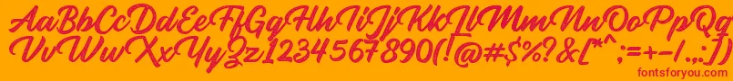 Rupture Stamp Font – Red Fonts on Orange Background