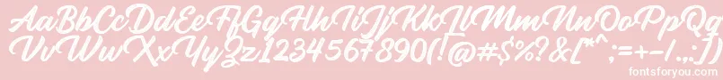 Rupture Stamp-Schriftart – Weiße Schriften auf rosa Hintergrund