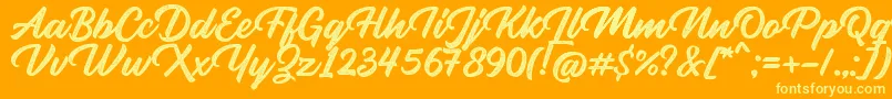 Rupture Stamp-Schriftart – Gelbe Schriften auf orangefarbenem Hintergrund