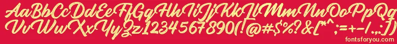 Rupture Stamp Font – Yellow Fonts on Red Background