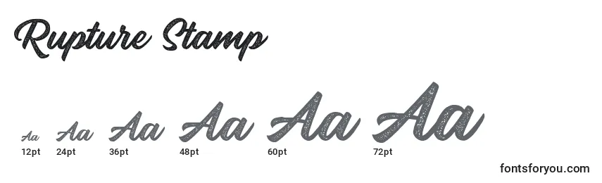 Размеры шрифта Rupture Stamp