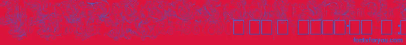 Police Ruritania Outline – polices bleues sur fond rouge