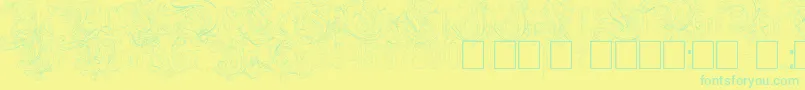 Ruritania Outline Font – Green Fonts on Yellow Background