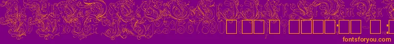 Ruritania Outline Font – Orange Fonts on Purple Background