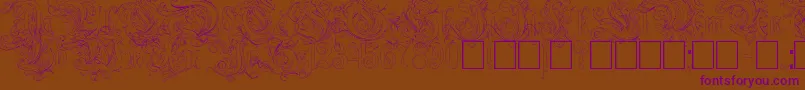 Ruritania Outline-Schriftart – Violette Schriften auf braunem Hintergrund