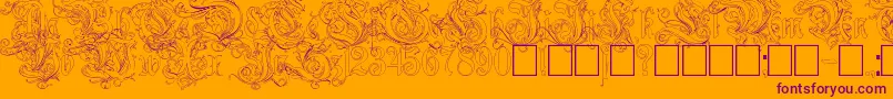 fuente Ruritania Outline – Fuentes Moradas Sobre Fondo Naranja