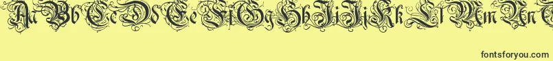 Ruritania Font – Black Fonts on Yellow Background