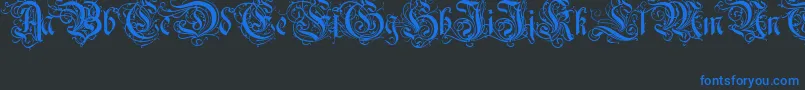 Ruritania Font – Blue Fonts on Black Background