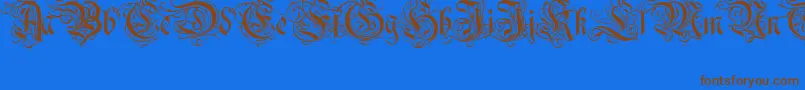 Ruritania Font – Brown Fonts on Blue Background