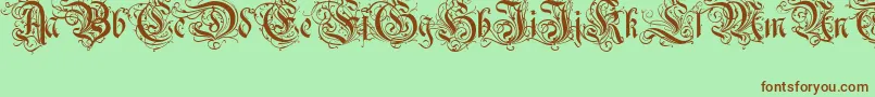 Ruritania Font – Brown Fonts on Green Background