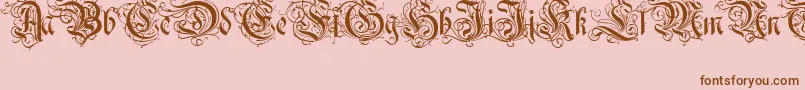 Ruritania Font – Brown Fonts on Pink Background