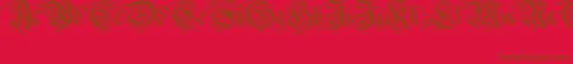 Ruritania Font – Brown Fonts on Red Background