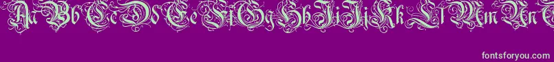 Ruritania Font – Green Fonts on Purple Background