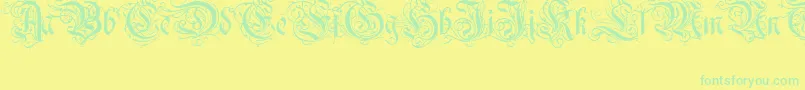 Ruritania Font – Green Fonts on Yellow Background