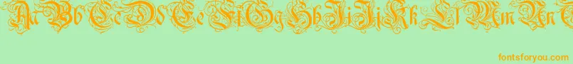 Ruritania Font – Orange Fonts on Green Background