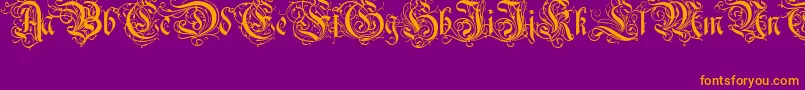 Ruritania Font – Orange Fonts on Purple Background