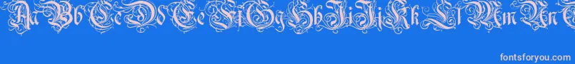 Ruritania Font – Pink Fonts on Blue Background