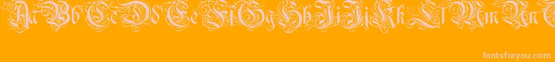 Ruritania Font – Pink Fonts on Orange Background
