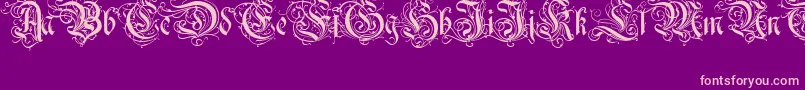 Ruritania Font – Pink Fonts on Purple Background