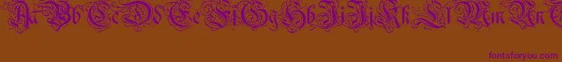 Ruritania Font – Purple Fonts on Brown Background