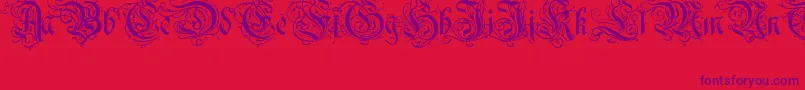 fuente Ruritania – Fuentes Moradas Sobre Fondo Rojo