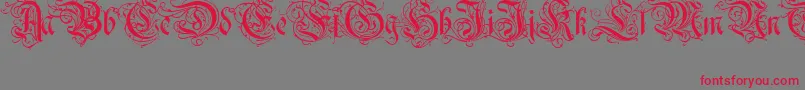 Ruritania-Schriftart – Rote Schriften auf grauem Hintergrund
