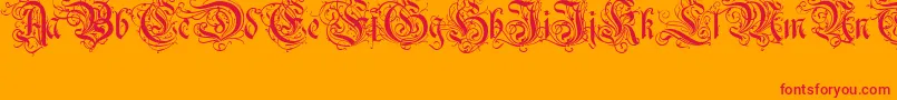 Ruritania Font – Red Fonts on Orange Background
